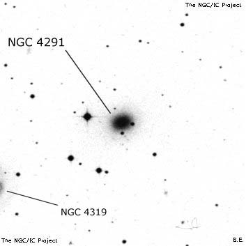 Negativní snímek oblohy NGC 4291