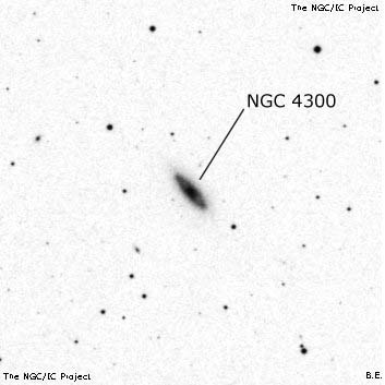 Negativní snímek oblohy NGC 4300