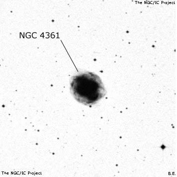 Negativní snímek oblohy NGC 4361