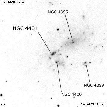 Negativní snímek oblohy NGC 4401