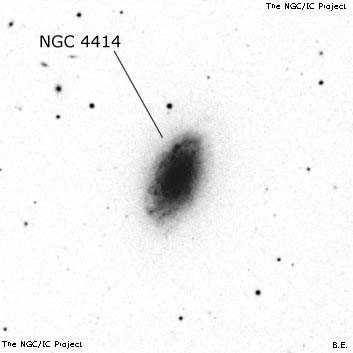 Negativní snímek oblohy NGC 4414