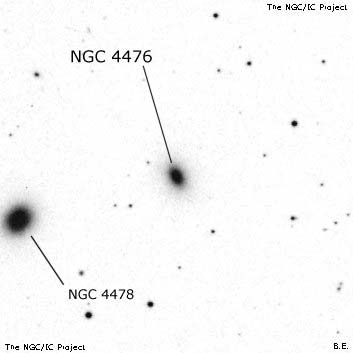Negativní snímek oblohy NGC 4476