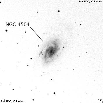 Negativní snímek oblohy NGC 4504
