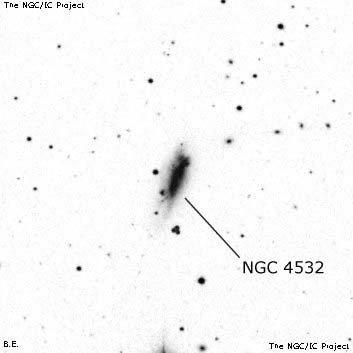 Negativní snímek oblohy NGC 4532