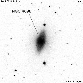 Negativní snímek oblohy NGC 4698