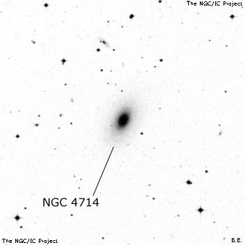 Negativní snímek oblohy NGC 4714