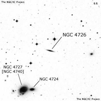Negativní snímek oblohy NGC 4726