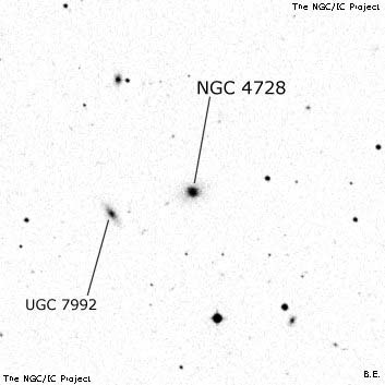 Negativní snímek oblohy NGC 4728