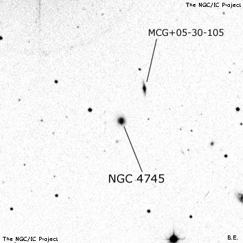 Negativní snímek oblohy NGC 4745