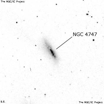Negativní snímek oblohy NGC 4747