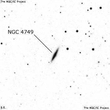 Negativní snímek oblohy NGC 4749