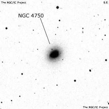Negativní snímek oblohy NGC 4750