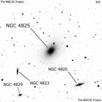 Negativní snímek oblohy NGC 4825