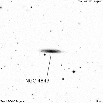 Negativní snímek oblohy NGC 4843