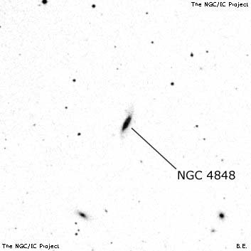 Negativní snímek oblohy NGC 4848
