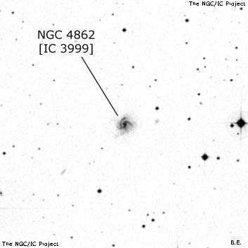Negativní snímek oblohy NGC 4862