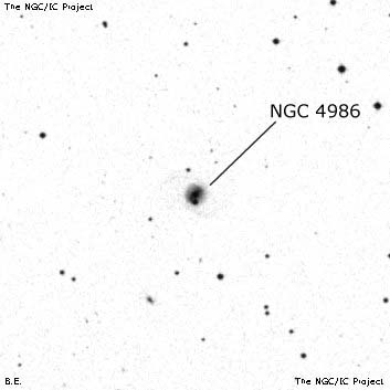 Negativní snímek oblohy NGC 4986