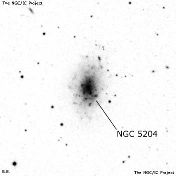 Negativní snímek oblohy NGC 5204