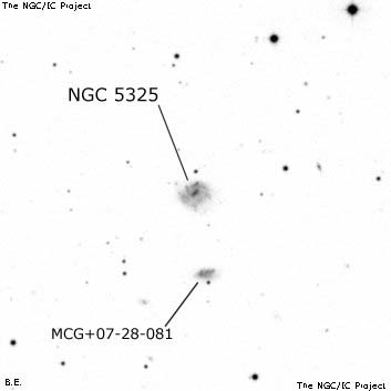 Negativní snímek oblohy NGC 5325