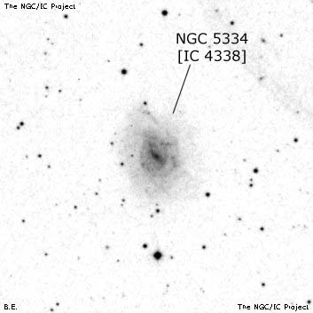 Negativní snímek oblohy NGC 5334