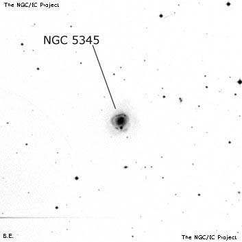 Negativní snímek oblohy NGC 5345
