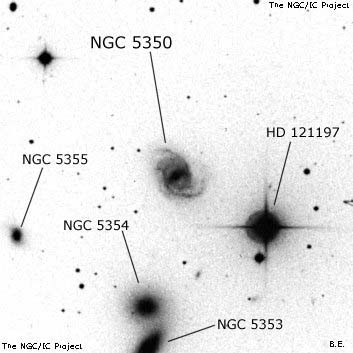 Negativní snímek oblohy NGC 5350
