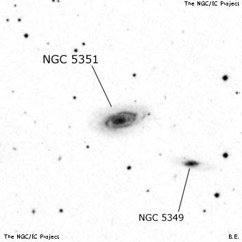 Negativní snímek oblohy NGC 5351