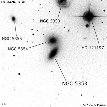 Negativní snímek oblohy NGC 5353
