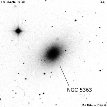 Negativní snímek oblohy NGC 5363
