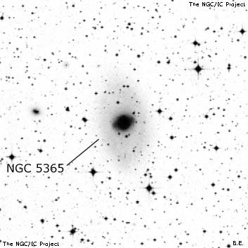 Negativní snímek oblohy NGC 5365