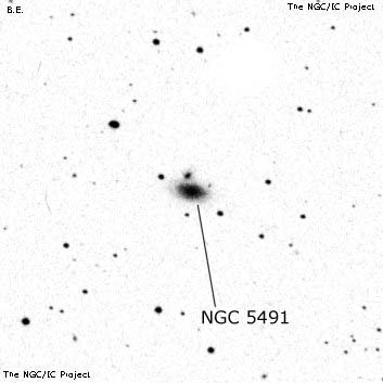 Negativní snímek oblohy NGC 5491