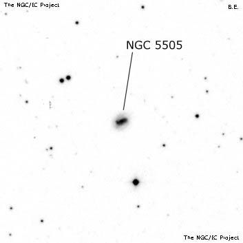 Negativní snímek oblohy NGC 5505