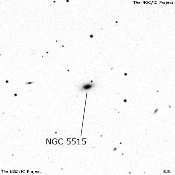 Negativní snímek oblohy NGC 5515