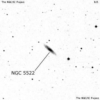 Negativní snímek oblohy NGC 5522