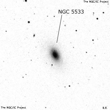 Negativní snímek oblohy NGC 5533