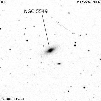 Negativní snímek oblohy NGC 5549