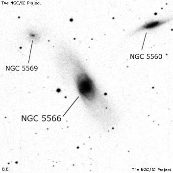 Negativní snímek oblohy NGC 5566