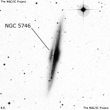 Negativní snímek oblohy NGC 5746