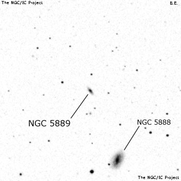 Negativní snímek oblohy NGC 5889