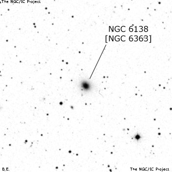 Negativní snímek oblohy NGC 6138