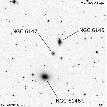 Negativní snímek oblohy NGC 6147