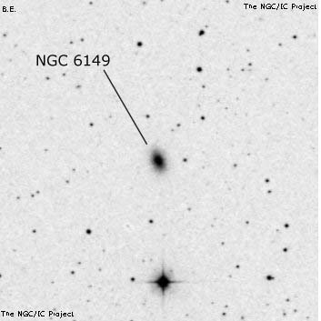 Negativní snímek oblohy NGC 6149