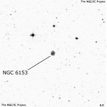 Negativní snímek oblohy NGC 6153