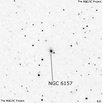 Negativní snímek oblohy NGC 6157