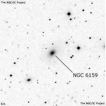 Negativní snímek oblohy NGC 6159