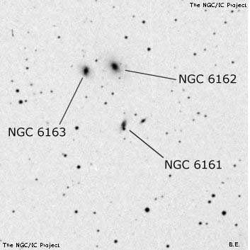 Negativní snímek oblohy NGC 6161