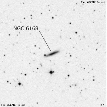 Negativní snímek oblohy NGC 6168