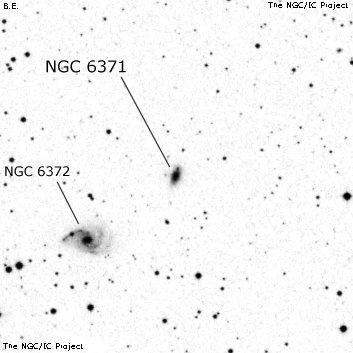 Negativní snímek oblohy NGC 6371
