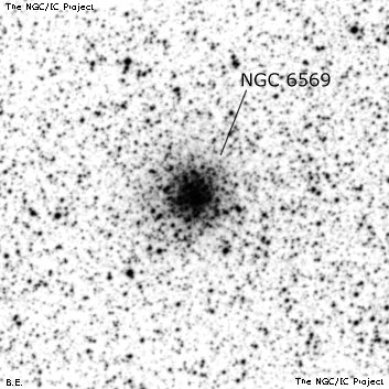 Negativní snímek oblohy NGC 6569