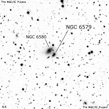 Negativní snímek oblohy NGC 6579